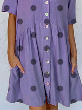 Printed Polka Dots Short Sleeve Dress